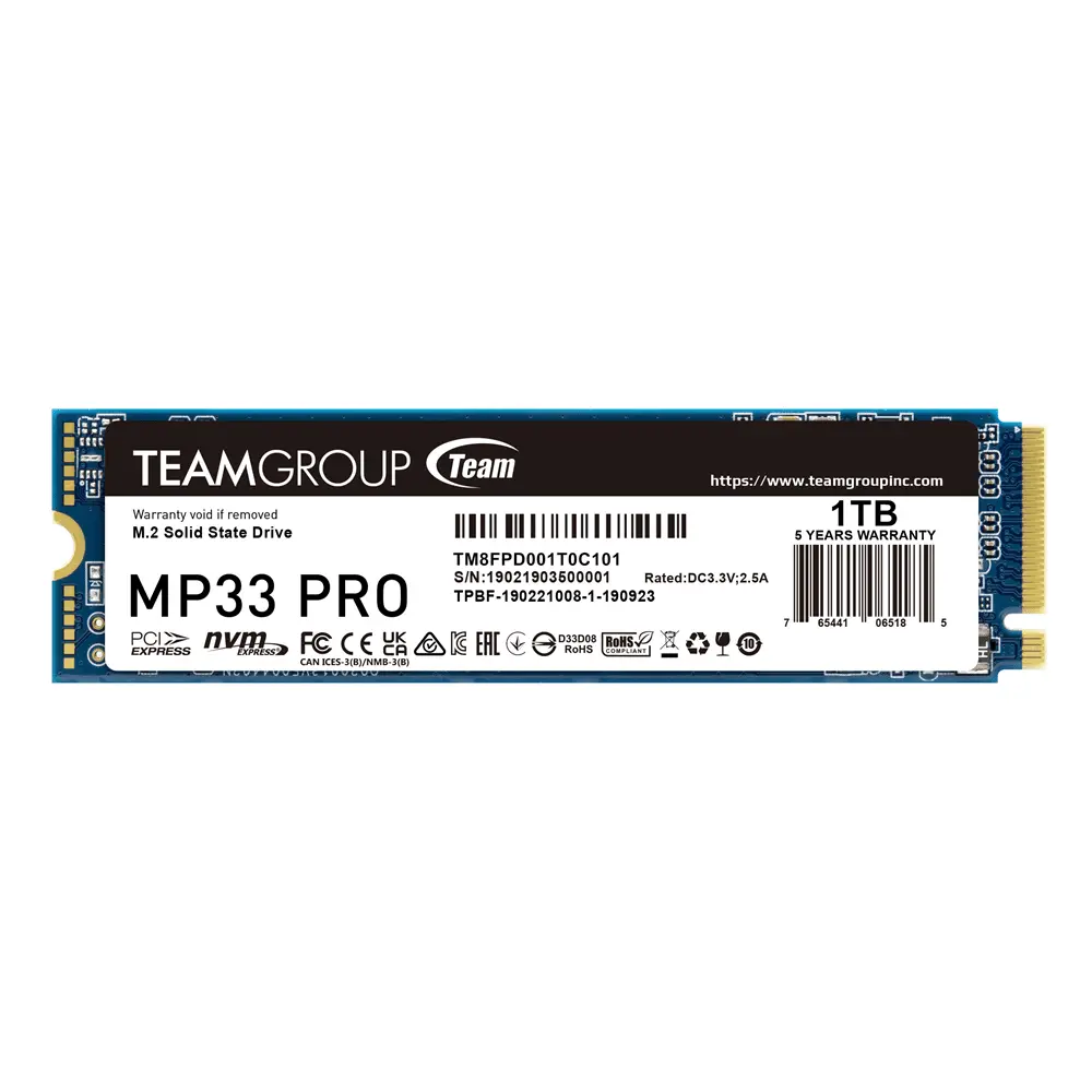 Disque Dur Team Group MP33 PRO – 1TB M.2 Nvme (TM8FPD001T0C101) Connecto.ma
